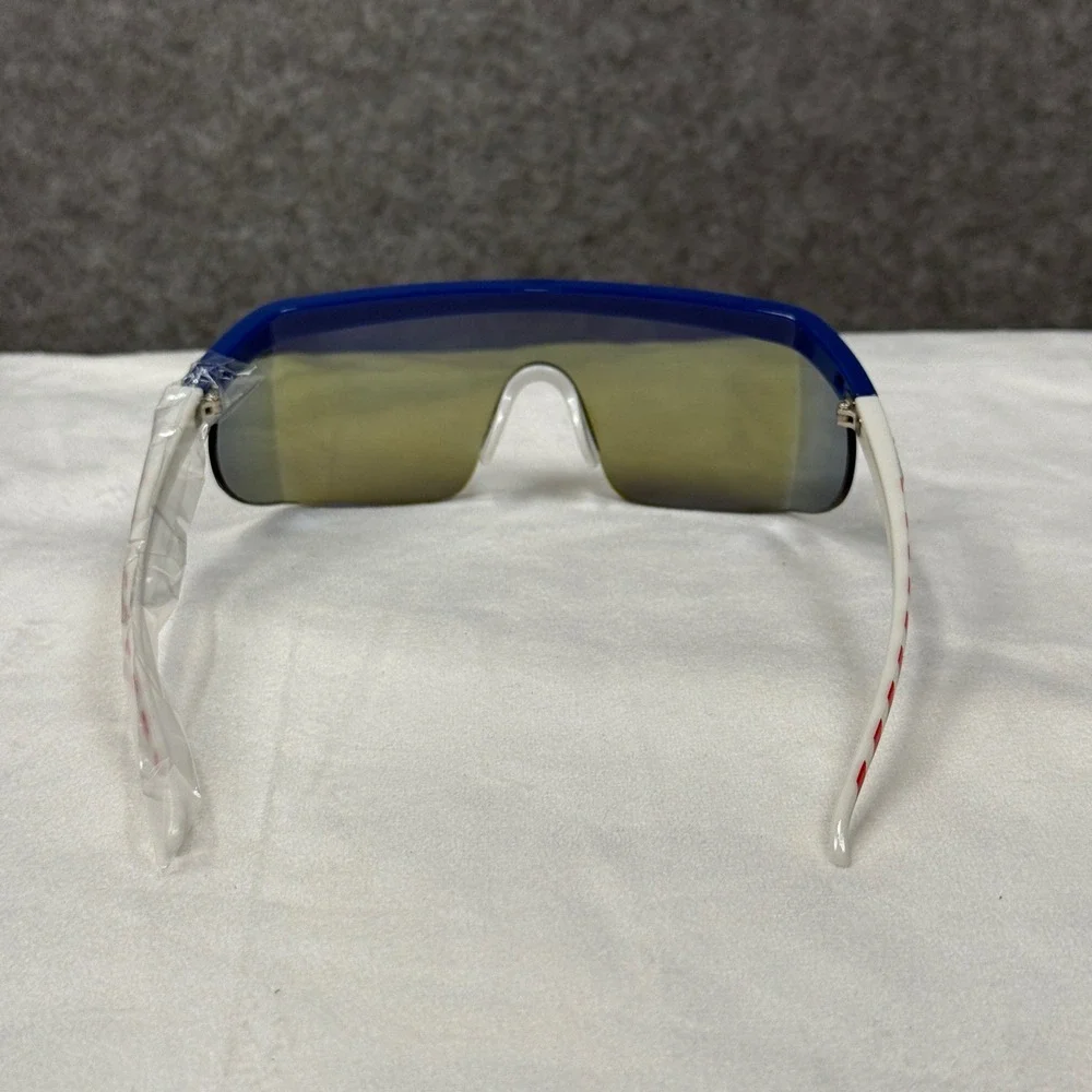 Tipsy Elves Patriotic USA Stars and Stripes Shield Sunglasses Blue Mirror‎ Lens